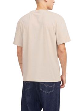 Camiseta Jack and Jones Bryan beige para hombre