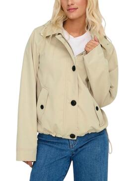 Parka Only Norma beige para mujer