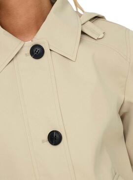 Parka Only Norma beige para mujer