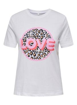 Camiseta Only Lariya Love blanco para mujer