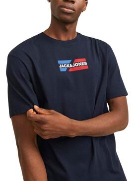 Camiseta Jack and Jones Corp azul marino para hombre