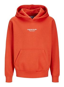 Sudadera Jack and Jones Vesterbro naranja niño