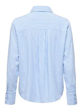 Camisa Only Berit azul y blanco para mujer