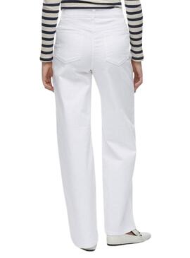 Pantalón vaquero Vila Viemma blanco para mujer