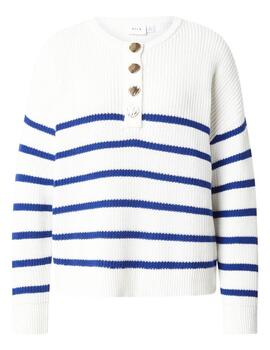 Jersey Vila Viching blanco y azul para mujer