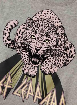 Camiseta Name It Jikki leopardo gris para niña