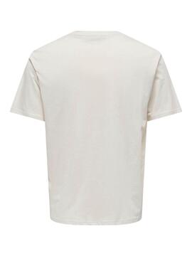 Camiseta Only and Sons Dawson beige para hombre