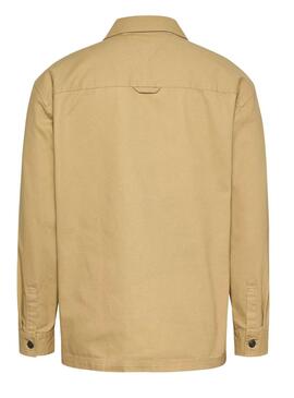 Sobrecamisa Tommy Jeans Essential beige para hombre