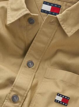 Sobrecamisa Tommy Jeans Essential beige para hombre