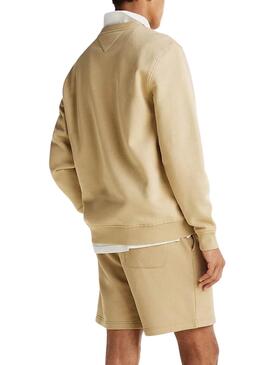 Sudadera Tommy Jeans Linear beige para hombre