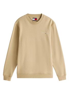 Sudadera Tommy Jeans Linear beige para hombre