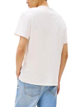 Camiseta Tommy Jeans Badge beige para hombre