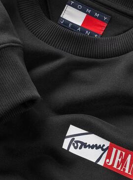 Sudadera Tommy Jeans Reg Entry negro para hombre