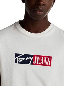 Camiseta Tommy Jeans Entry Graphic beige para hombre