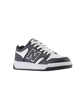 Zapatillas New Balance B480 blanco y negro kids