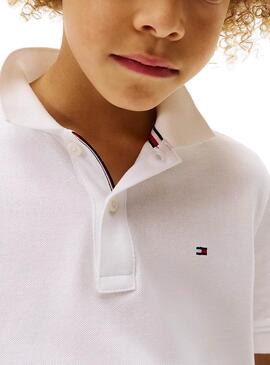 Polo Tommy Hilfiger Flag blanco para niño