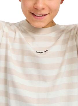 Camiseta Jack and Jones Vesterbro beige para niño