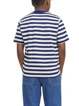 Camiseta Jack and Jones Vesterbro azul y blanco