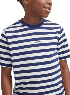 Camiseta Jack and Jones Vesterbro azul y blanco