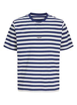 Camiseta Jack and Jones Vesterbro azul y blanco