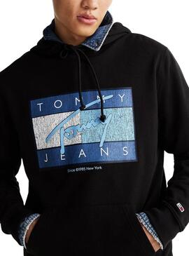 Sudadera Tommy Jeans DNA negro para hombre