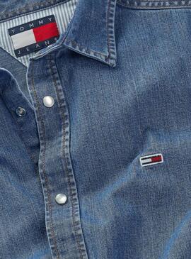 Camisa Tommy Jeans Mid azul para hombre