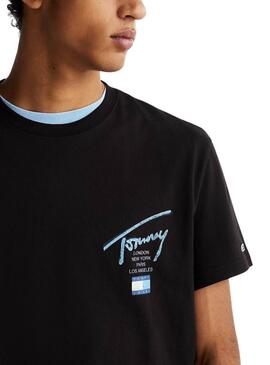 Camiseta Tommy jeans Sign City negro para hombre