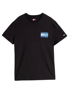 Camiseta Tommy Jeans Flag negro para hombre