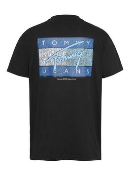 Camiseta Tommy Jeans Flag negro para hombre