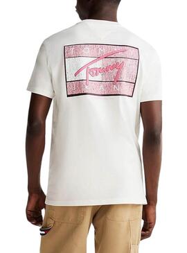 Camiseta Tommy Jeans Flag blanco para hombre