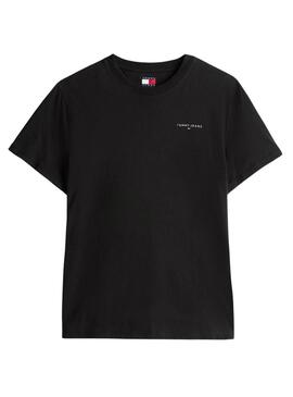 Camiseta Tommy Jeans Linear Chest negro para hombre