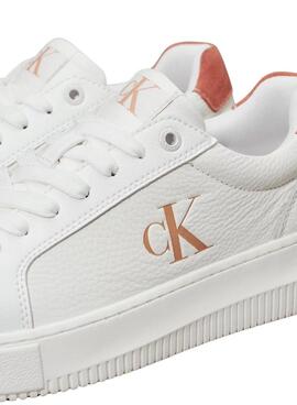 Zapatillas Calvin Klein Jeans Chunky Cupsole blanco y rosa para mujer