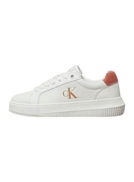 Zapatillas Calvin Klein Jeans Chunky Cupsole blanco y rosa para mujer