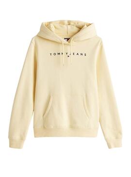 Sudadera Tommy Jeans Linear Hoodie amarillo para mujer