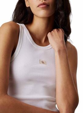 Camiseta Calvin Klein Jeans Tank blanco para mujer