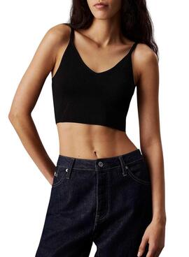 Top Calvin Klein Jeans Rayon negro para mujer