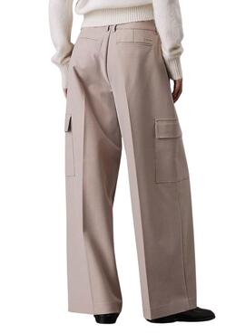 Pantalón Calvin Klein Jeans Tailored beige para mujer