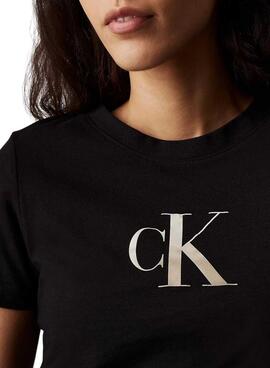 Camiseta Calvin Klein Gradient negro para mujer