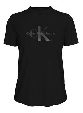 Camiseta Calvin Klein Jeans Monologo Glossy negro para mujer