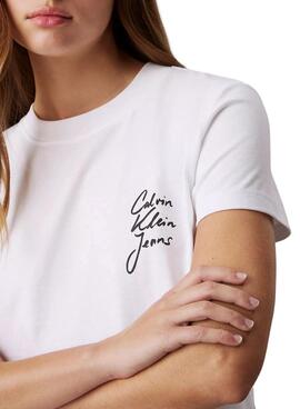 Camiseta Calvin Klein Jeans Script blanco para mujer