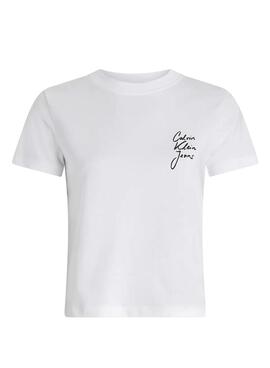 Camiseta Calvin Klein Jeans Script blanco para mujer