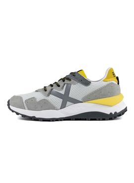 Zapatillas Munich Shibuya 23 gris y amarillo para hombre