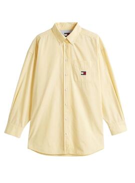 Camisa Tommy Jeans Badge amarillo para mujer