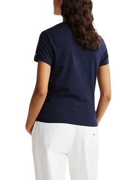 Camiseta Tommy Jeans Slim Essential marino para mujer