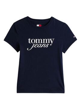 Camiseta Tommy Jeans Slim Essential marino para mujer