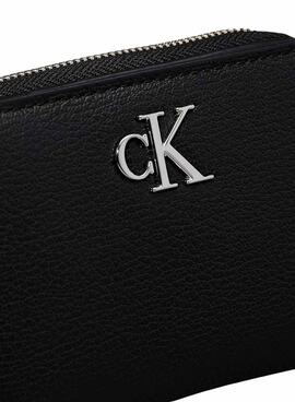 Cartera Calvin Klein Jeans Emblem negro para mujer