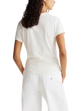 Camiseta Tommy Jeans Slim Essential blanco para mujer