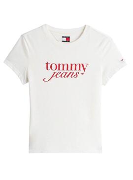 Camiseta Tommy Jeans Slim Essential blanco para mujer