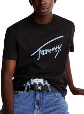 Camiseta Tommy Jeans Signature negro para hombre