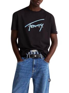 Camiseta Tommy Jeans Signature negro para hombre